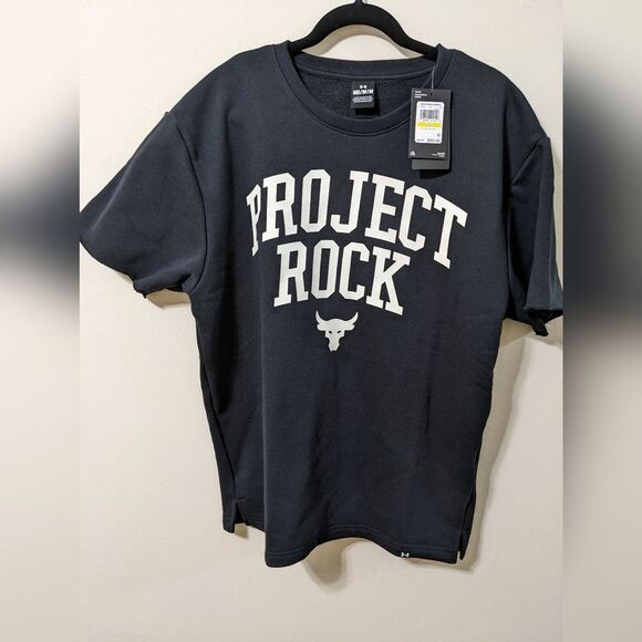 Under armour Project Rock Crew Terry SS Sweatshirt Men M Heavyweight 1377435 - Picture 2 of 6